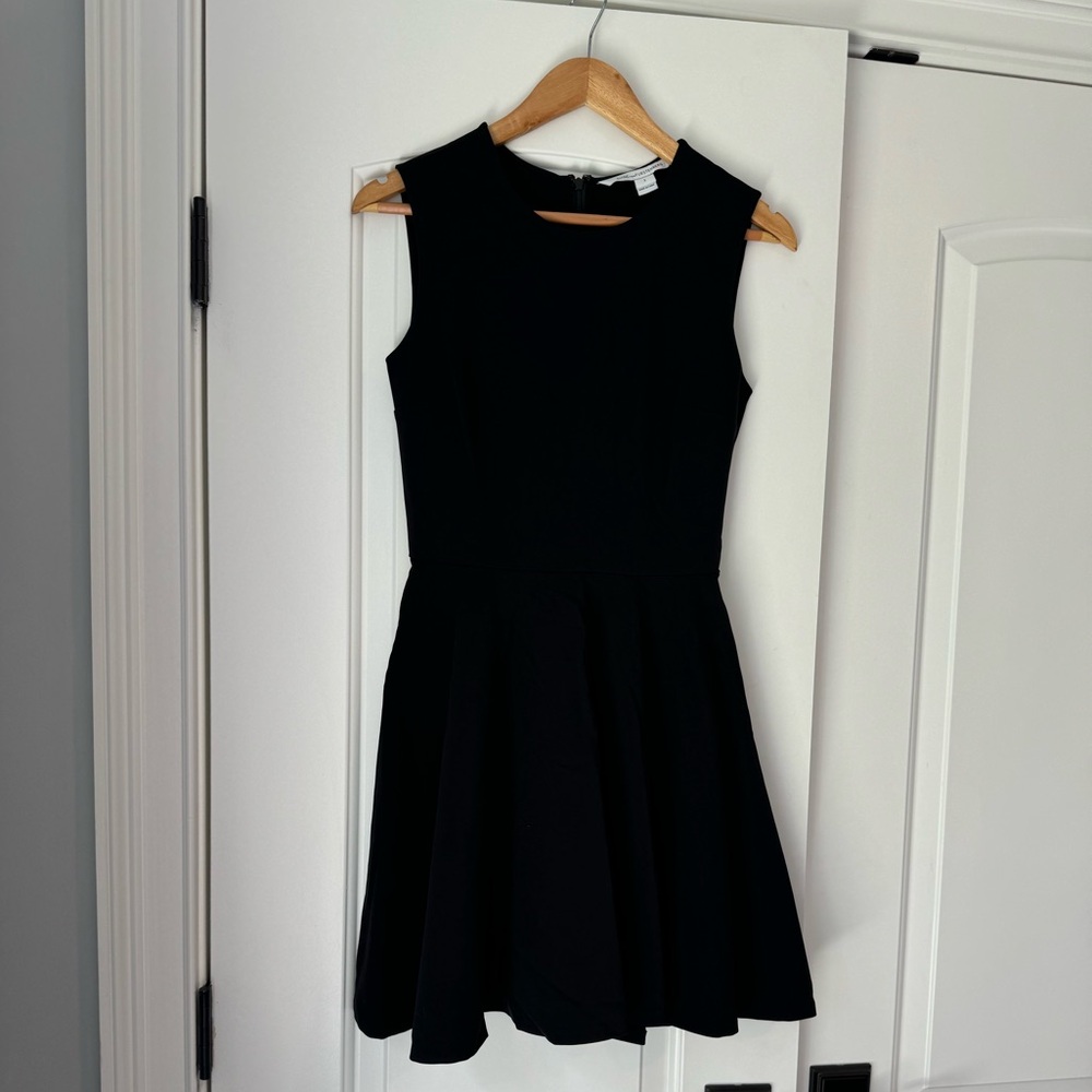 DVF fit and flare black dress, size 2